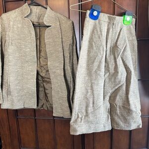 Vintage Tan Textured Suit Set
